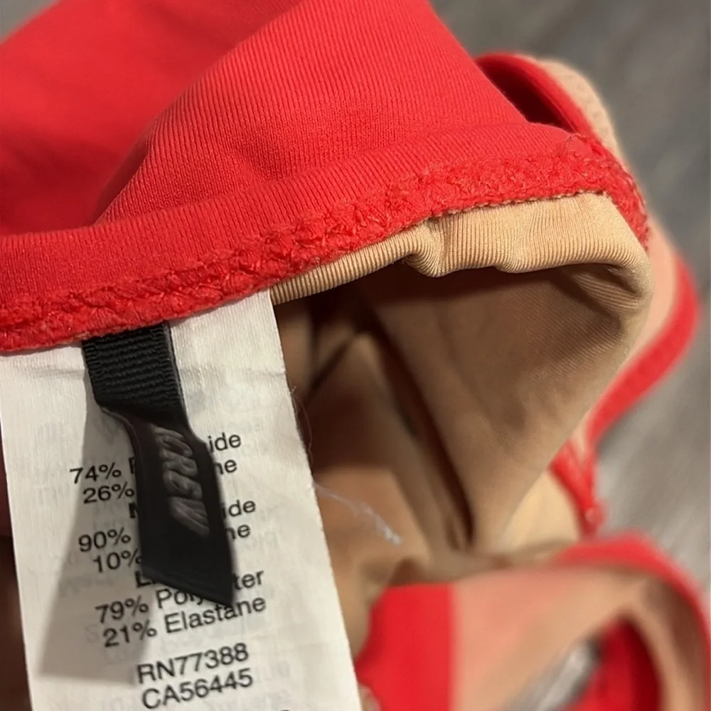 J. Crew Plunge V-Neck One-Piece Swimsuit Red size 10
